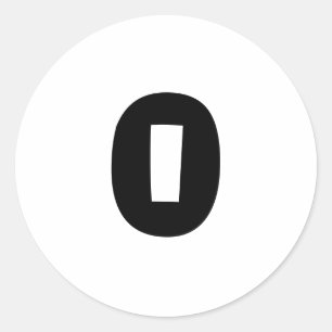 0 kleine ronde witte nummerborden, van Janz Sticker