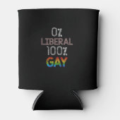 0% Liberaal 100% Gay Funny LGBT Tanktop Blikjeskoeler (Voorkant)