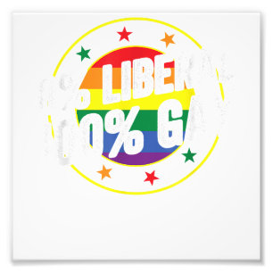 0 Liberaal 100 Gay LGBT Design voor Conservatieven Foto Afdruk