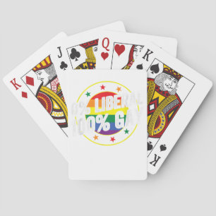 0 Liberaal 100 Gay LGBT Design voor Conservatieven Pokerkaarten
