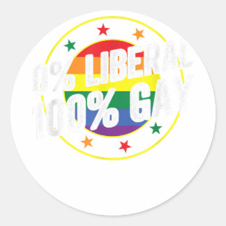 0 Liberaal 100 Gay LGBT Design voor Conservatieven Ronde Sticker