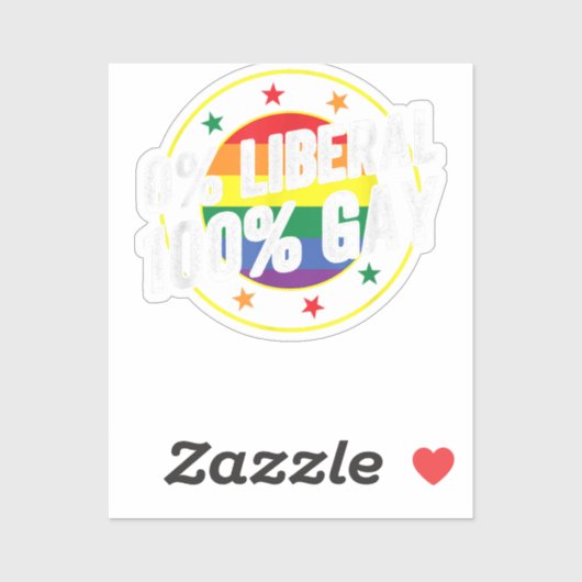 0 Liberaal 100 Gay LGBT Design voor Conservatieven Sticker (Vel)