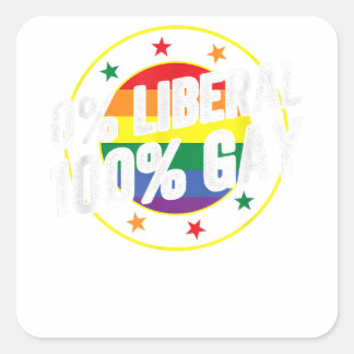 0 Liberaal 100 Gay LGBT Design voor Conservatieven Vierkante Sticker