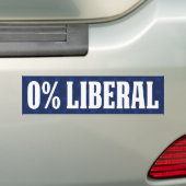 0% Liberaal, anti-liberaal anti Biden Pro troef Bumpersticker (Op auto)