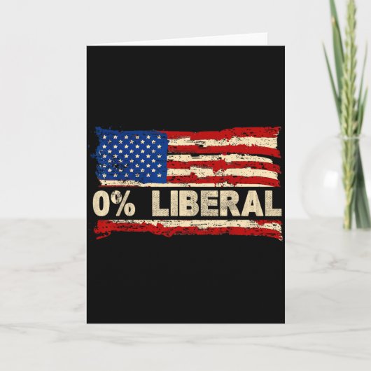 0% Liberal Zero Percent Liberal Republican Flag  Kaart (Voorkant)