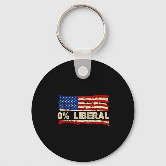 0% Liberal Zero Percent Liberal Republican Flag Sleutelhanger (Voorkant)
