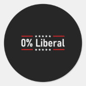 0% Liberal - Zero Percent Statement Ronde Sticker (Voorkant)