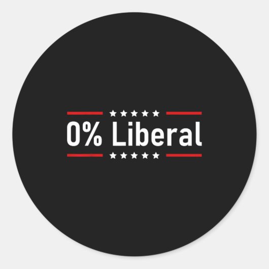 0% Liberal - Zero Percent Statement Ronde Sticker (Voorkant)