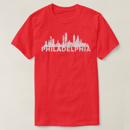 0 Love Philadelphia Skyline Downtown Cityscape Phi T-shirt (Design voorkant)