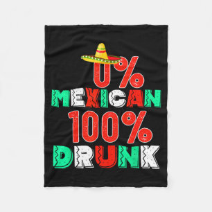 0% Mexicaans 100% grappig cinco de mayo 2025 Fleece Deken
