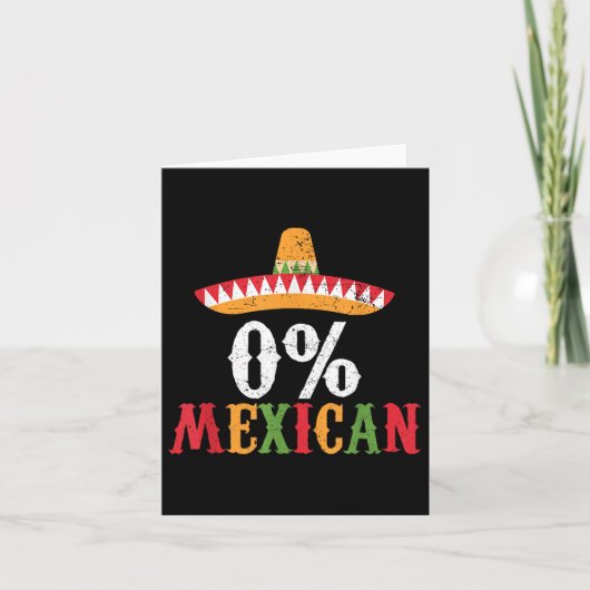 0% Mexicaans Cinco De Mayo Fiesta Sombrero Grappig Kaart (Voorkant)