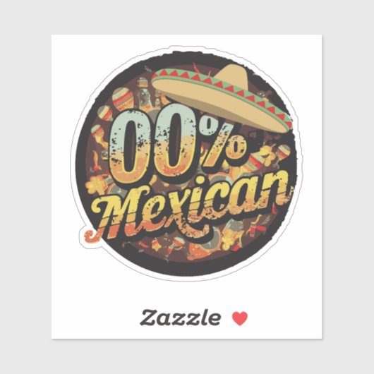 0% Mexicaans Cinco De Mayo Fiesta Sombrero Mexicaa Sticker (Vel)
