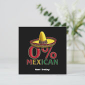 0% Mexicaans Grappig Cinco De Mayo Hilarious Kaart (Staand voorkant)
