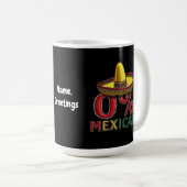 0% Mexicaans Grappig Cinco De Mayo Hilarious Koffiemok (Voorkant rechts)