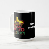 0% Mexicaans Grappig Cinco De Mayo Hilarious Koffiemok (Voorkant links)