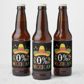 0% Mexicaans Nul Procent Grappig Cinco De Mayo Bier Etiket (Flessen)