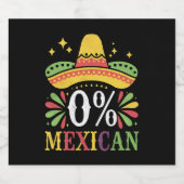 0% Mexicaans Nul Procent Grappig Cinco De Mayo Bier Etiket (Enkel label)