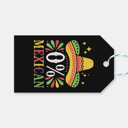 0% Mexicaans Nul Procent Grappig Cinco De Mayo Cadeaulabel (Voorkant (Horizontaal))