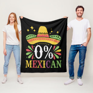 0% Mexicaans Nul Procent Grappig Cinco De Mayo Fleece Deken