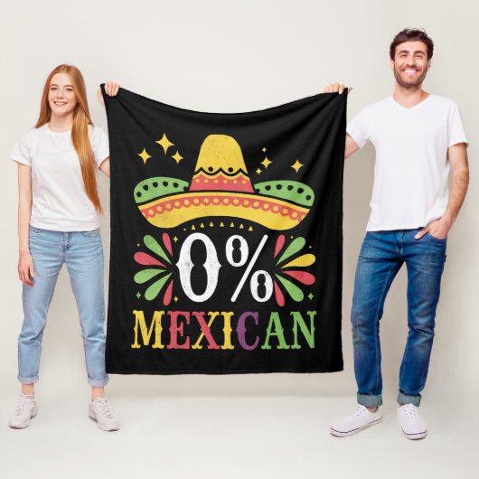 0% Mexicaans Nul Procent Grappig Cinco De Mayo Fleece Deken (In situ)