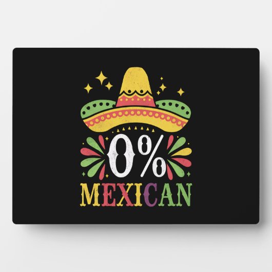 0% Mexicaans Nul Procent Grappig Cinco De Mayo Fotoplaat (voorkant)