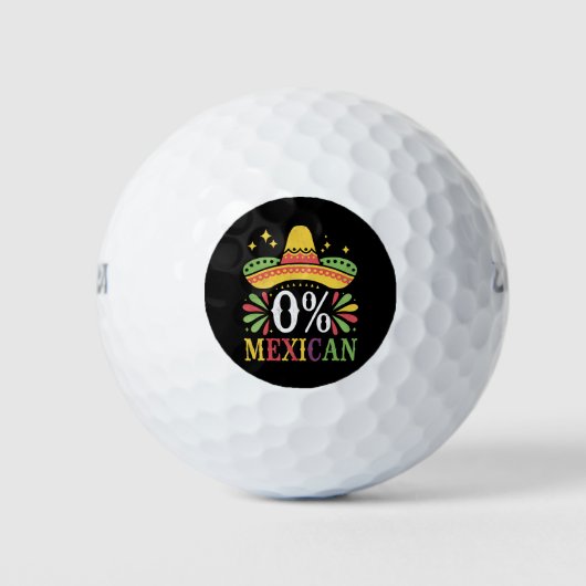 0% Mexicaans Nul Procent Grappig Cinco De Mayo Golfballen (Voorkant)