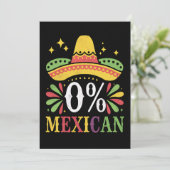 0% Mexicaans Nul Procent Grappig Cinco De Mayo Kaart (Staand voorkant)