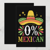 0% Mexicaans Nul Procent Grappig Cinco De Mayo Kaart (Voorkant / Achterkant)