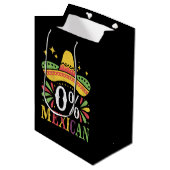 0% Mexicaans Nul Procent Grappig Cinco De Mayo Medium Cadeauzakje (Voorkant Gekanteld)