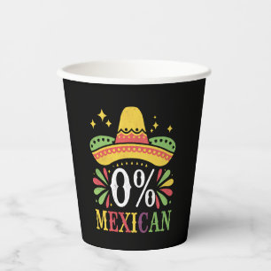 0% Mexicaans Nul Procent Grappig Cinco De Mayo Papieren Bekers