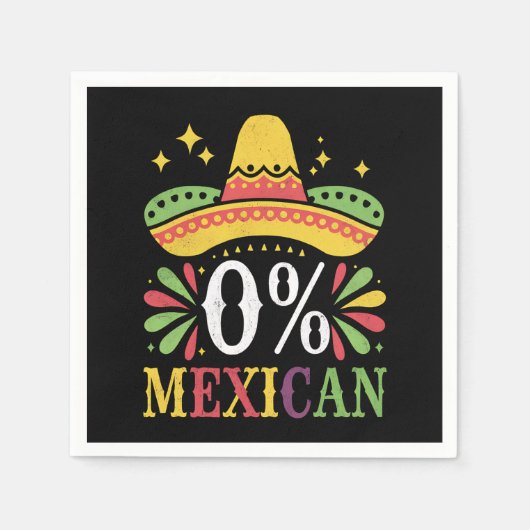 0% Mexicaans Nul Procent Grappig Cinco De Mayo Servet (Voorkant)