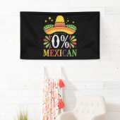 0% Mexicaans Nul Procent Grappig Cinco De Mayo Spandoek (Insitu)