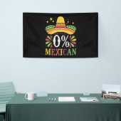 0% Mexicaans Nul Procent Grappig Cinco De Mayo Spandoek (Beurs)