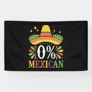 0% Mexicaans Nul Procent Grappig Cinco De Mayo Spandoek
