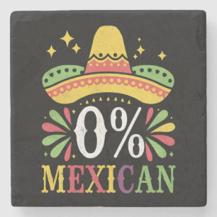 0% Mexicaans Nul Procent Grappig Cinco De Mayo Stenen Onderzetter