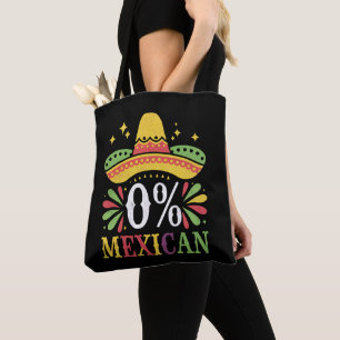 0% Mexicaans Nul Procent Grappig Cinco De Mayo Tote Bag