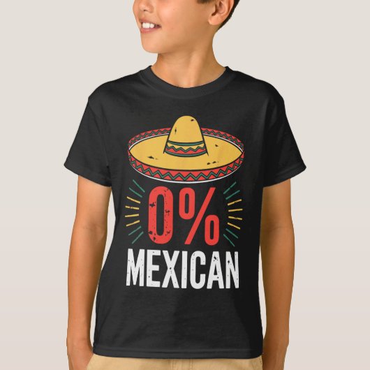 0% Mexicaans Shirt Grappige Mannen Vrouwen Cinco d (Voorkant)