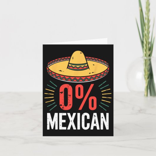 0% Mexicaans Shirt Grappige Mannen Vrouwen Cinco d Kaart (Voorkant)