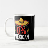 0% Mexicaans Shirt Grappige Mannen Vrouwen Cinco d Koffiemok (Links)
