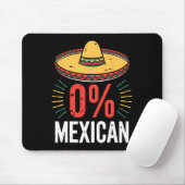 0% Mexicaans Shirt Grappige Mannen Vrouwen Cinco d Muismat (Met muis)