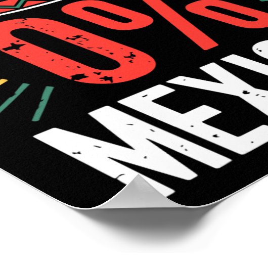 0% Mexicaans Shirt Grappige Mannen Vrouwen Cinco d Poster (Hoek)