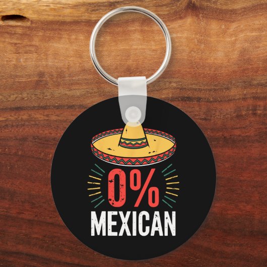 0% Mexicaans Shirt Grappige Mannen Vrouwen Cinco d Sleutelhanger (Voorkant)