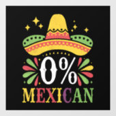 0% Mexicaans Zero Percent Grappig Cinco De Mayo Raamsticker (Vel)