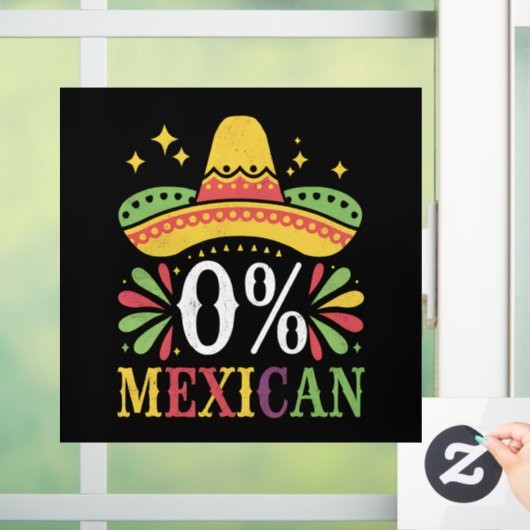 0% Mexicaans Zero Percent Grappig Cinco De Mayo Raamsticker (Huis)