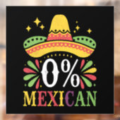 0% Mexicaans Zero Percent Grappig Cinco De Mayo Raamsticker (Vel 2)