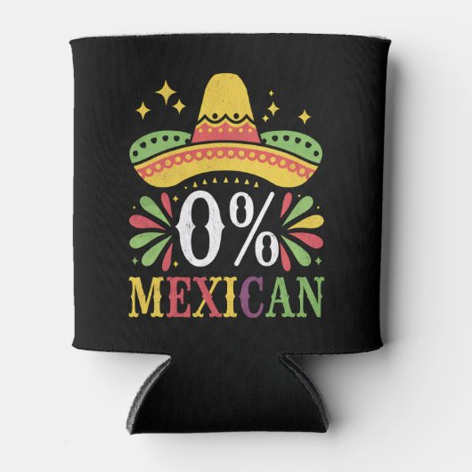 0% Mexicaans Zero Procent Grappig Cinco De Mayo Blikjeskoeler (Voorkant)