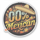 0% Mexicaanse Cinco De Mayo Feest Sombrero Mexicaa Sticker (Voorkant)
