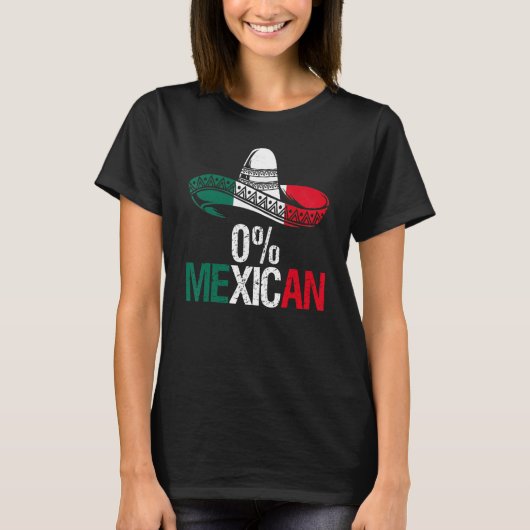 0 Mexican With Sombrero And Mustache For Cinco de  T-shirt (Voorkant)