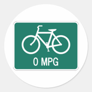 0 MPG-fietsenticker Ronde Sticker
