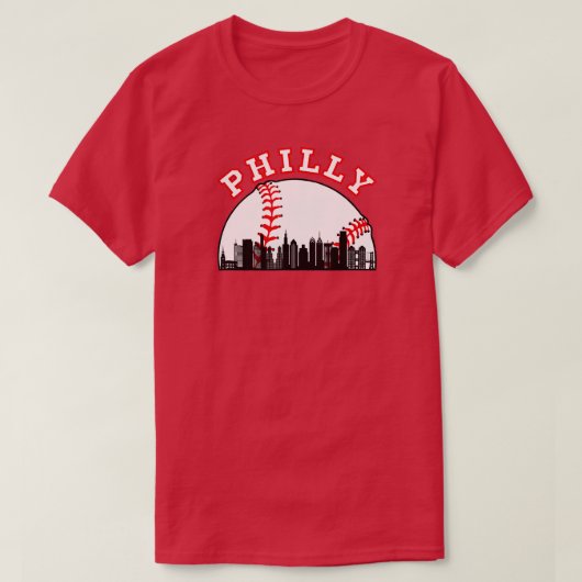0 Philly Baseball Shirt Philly PA Cityscape Skylin (Design voorkant)